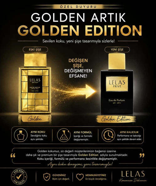 Lelas Golden Edition Kadın Erkek Parfüm EDP 85 ML – Meyvemsi Çiçeksi Odunsu Kalıcı Niş Koku - 1676 ürün görseli 1