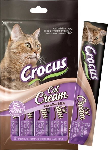 Crocus Somonlu Ve Karidesli Krema Kedi Ödülü 4x15g ürün görseli 1