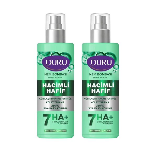 Duru Nem Bombası Sprey Serum 200 ml Hacimli Hafif 2 li ürün görseli 1