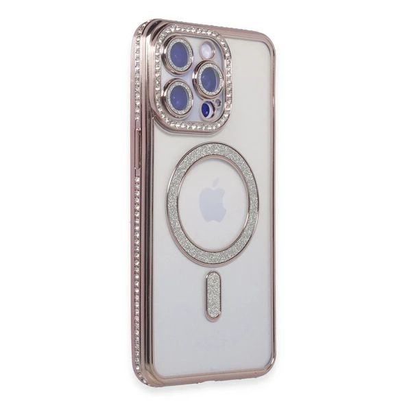 Apple İphone 14 Pro Kılıf Joke Simli Magneticsafe Kılıf - Pembe ürün görseli 1
