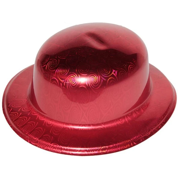 Kırmızı Renk Hologramlı Plastik Yuvarlak Melon 27x24 Cm ürün görseli 1