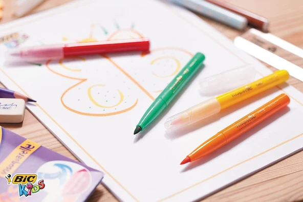 Bic Visa 10'lu Fırça Uçlu Keçeli Kalem Seti - Resim 3