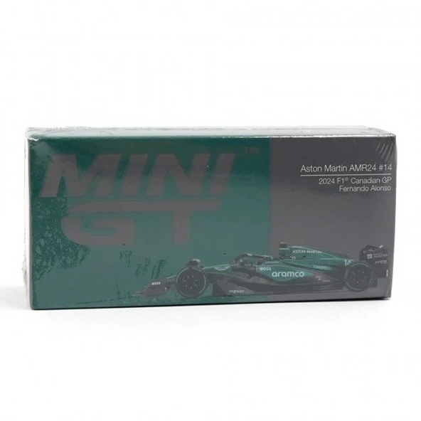Mini GT 1/64 Aston Martin AMR24 Fernando Alonso 2024 F1 2024 Canadian GP ürün görseli 1