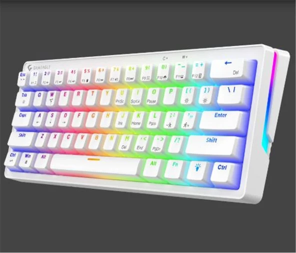 Gameagle GE2015 Poseıdon RGB Kablolu Us Layout Mekanik Beyaz Oyuncu Klavyesi ürün görseli 1