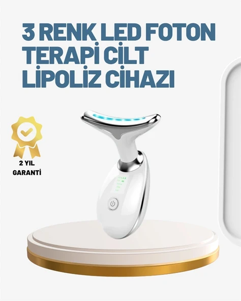 Nevamel Cilt Yenileyici Şarjlı Güzellik Aleti – Pozitif/Negatif İyon Titreşimli Masaj ve Kırmızı-Mavi-Yeşil Işıkla ürün görseli 1