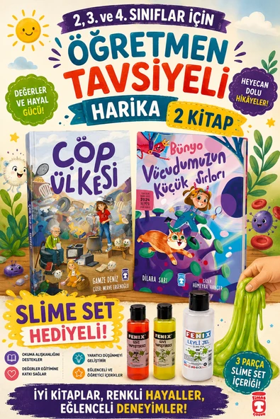 TİMAŞ 2,3. ve 4.Sınıflar İçin Çöp Ülkesi-Bünyo Vücudumuzun Küçük Sırları (SLİME SET HEDİYELİ) ürün görseli 1
