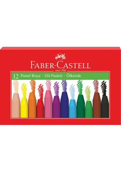 Faber Castell Pastel Boya Red Line Karton Kutu Köşeli 12 Renk ürün görseli 1