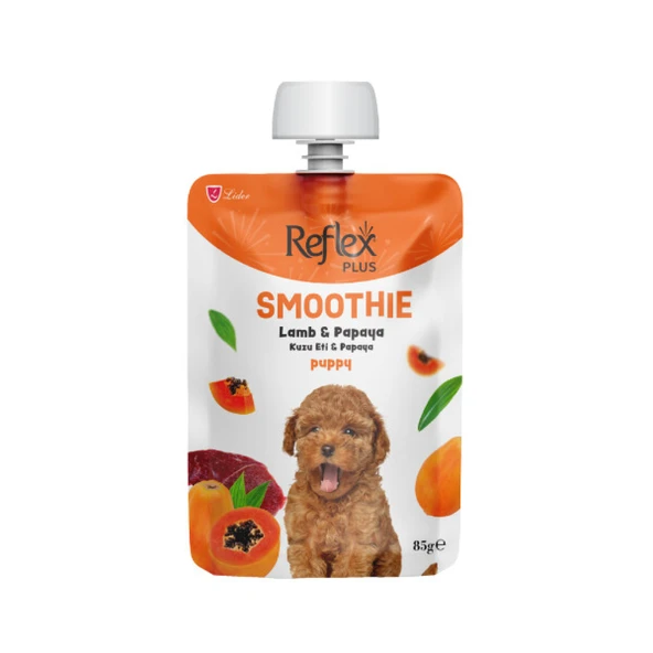 Reflex Plus Smoothie Kuzu Etli ve Papayalı Yavru Köpek Ödül Maması 85gr ürün görseli 1