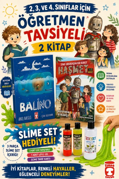 TİMAŞ 2,3. ve 4.Sınıflar İçin Balino-Sınıf Arkadaşım Bir Robot Haşmet (SLİME SET HEDİYELİ) ürün görseli 1