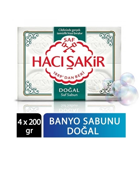 HACI ŞAKİR DOĞAL SAF BEYAZ SABUN 4X200G : 800GR ürün görseli 1