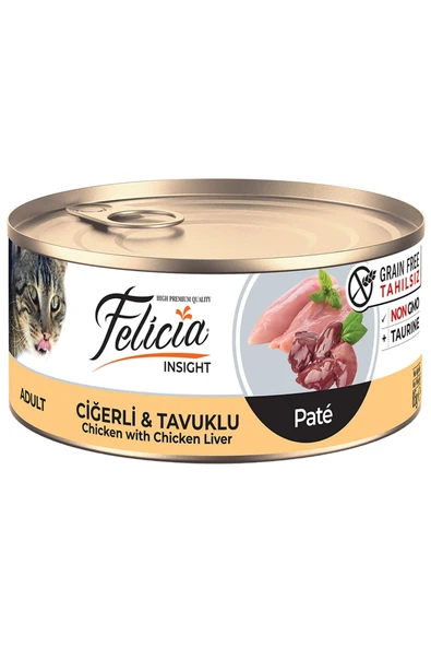 Felicia Kıyılmış Ciğerli ve Tavuk Etli 85 gr Yetişkin Konserve Kedi Maması ürün görseli 1