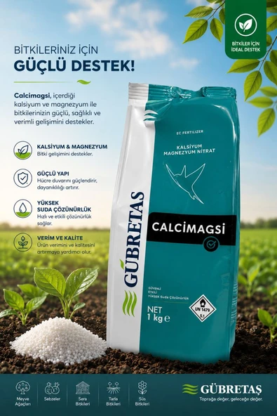 GÜBRETAŞ Calcimagsi 1 Kg – Kalsiyum Magnezyum Nitrat (Toz Gübre) ürün görseli 1