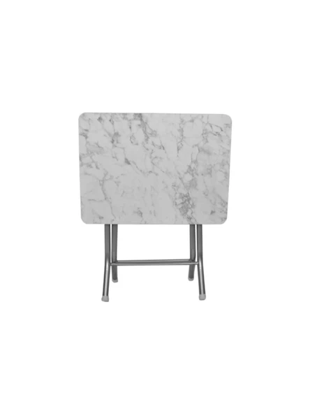 Beyaz Katlanır Mermer 40X60 Katlanabilir Masa-Sehpa (Teşhir) ürün görseli 1