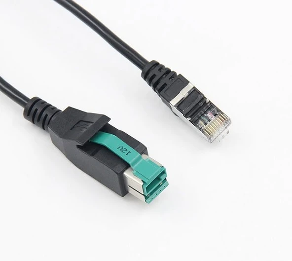 RJ45 Powered USB Spiral Kablo 12V 1.5 Metre ürün görseli 1