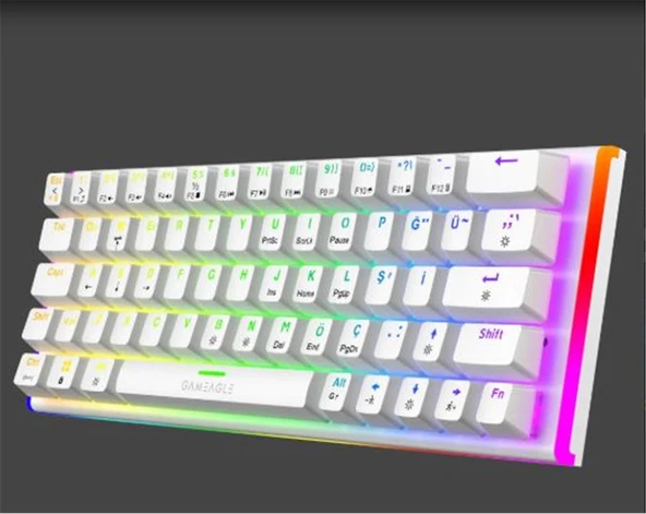 Gameagle GE2026 Caladrıa RGB Kablolu TR Layout Mekanik Beyaz Oyuncu Klavyesi ürün görseli 1