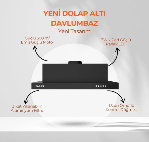 BARİ DOLAP ALTI DAVLUMBAZ GRİ - Resim 4