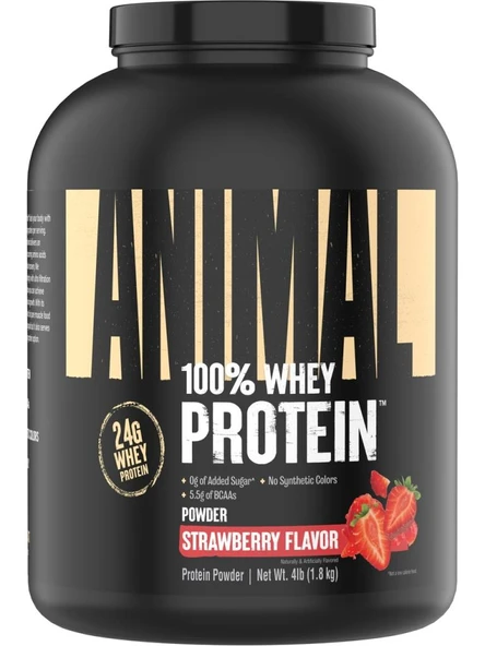 Universal Animal 100% Whey Protein 1.8kg Çilekli Aromalı ürün görseli 1