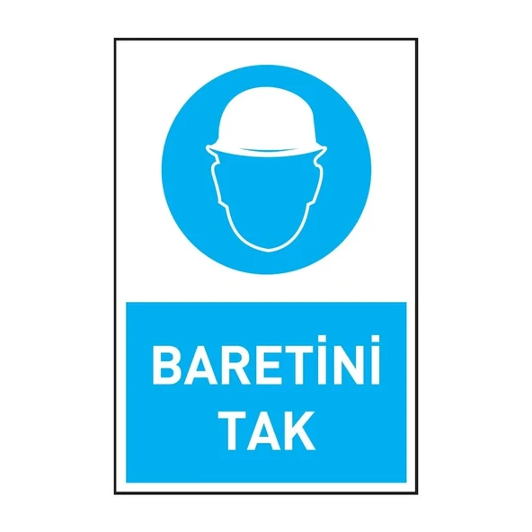 PVC 0,50 mm  BARETİNİ TAK İkaz Levhası  - (3 Adet) ürün görseli 1