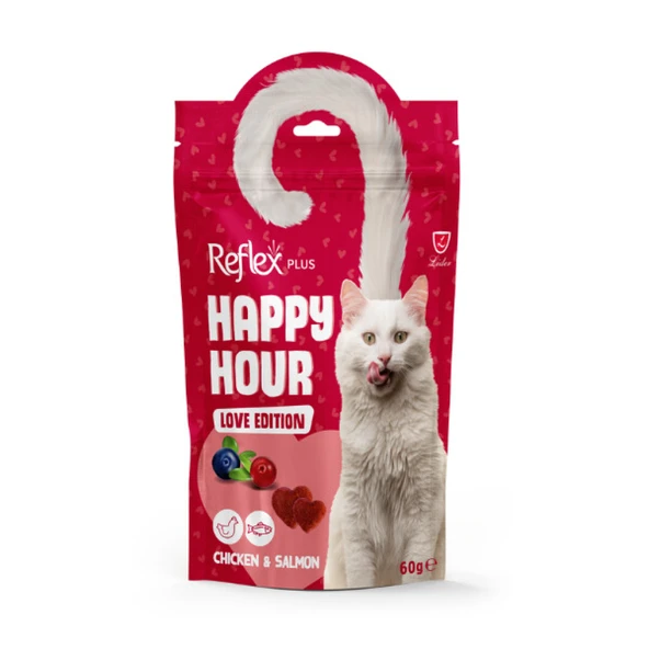 Reflex Plus Happy Hour Love Edition Tavuk ve Somonlu Kedi Ödül Maması 60gr ürün görseli 1