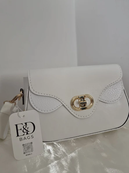 E&D Bags Beyaz Mini Çapraz Çanta ürün görseli 1
