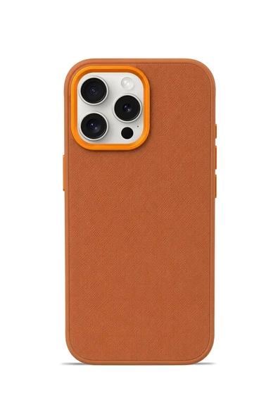 Aurum Vegan Leather Case Camel Heritage iPhone 16 Pro ürün görseli 1