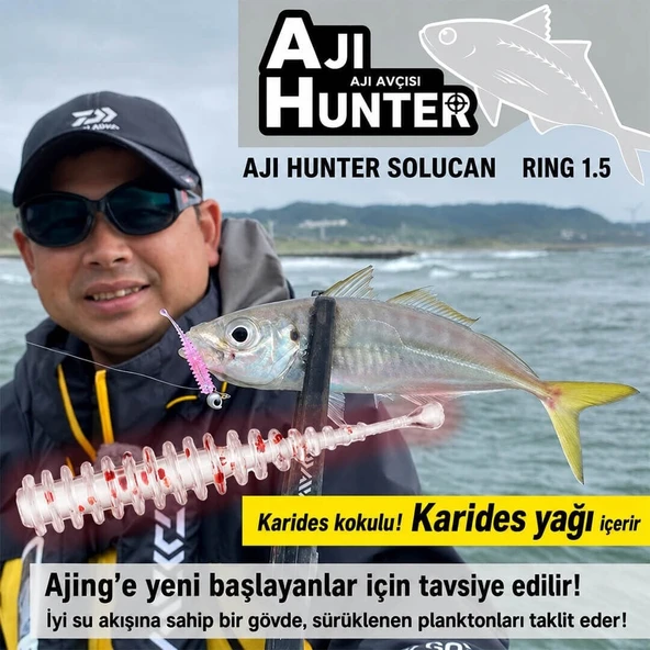 Daiwa Aji Hunter Worm Ring 5cm LRF Silikon Yem - Resim 4