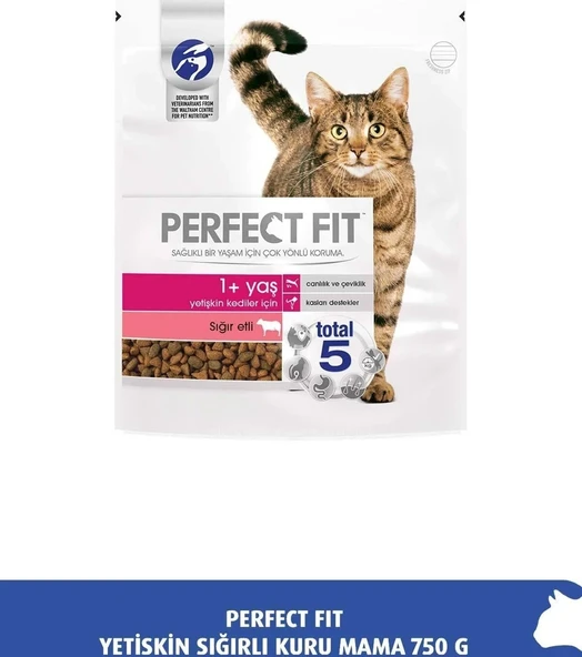 Perfect Fit Kuru Yetişkin Kedi Maması Sığır Etli 750 gr ürün görseli 1