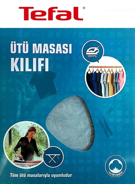 Tefal Ütü Masası Kılıfı Bezi Örtüsü Keçeli %100 Pamuk Yüksek Buhar Geçirgenliği 140x52 cm Dayanıklı Kumaş ürün görseli 1