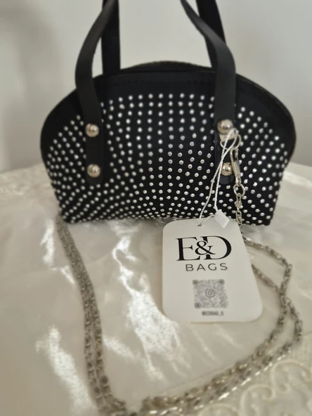E&D Bags Siyah Mini El Çantası - Resim 2