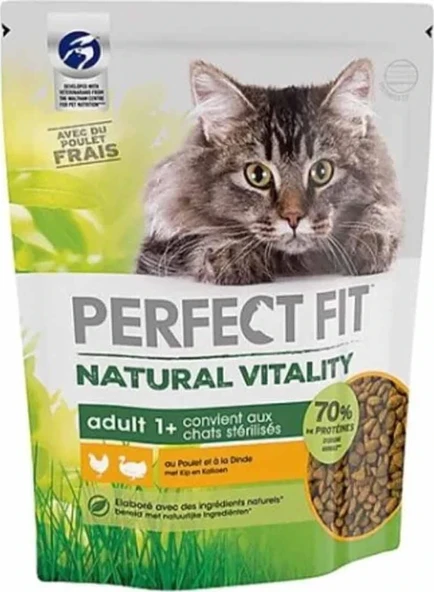 Perfect Fit Natural Vitality Tavuklu ve Hindili Yetişkin Kedi Maması 1 Kg ürün görseli 1