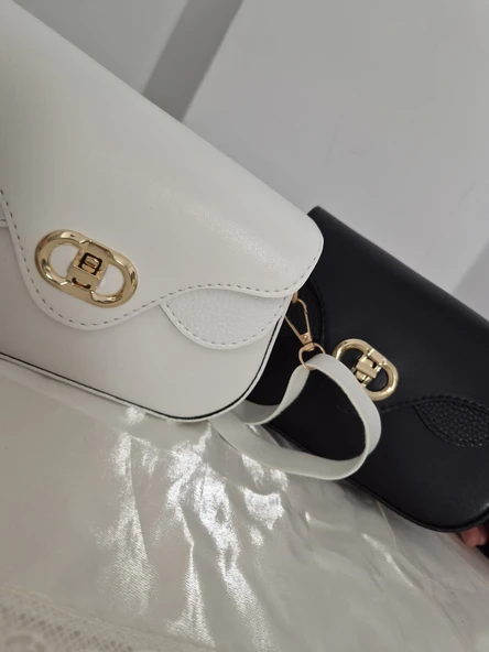 E&D Bags Beyaz Mini Çapraz Çanta - Resim 3