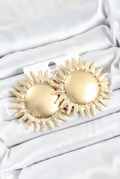 Nevamel® Pirinç Güneş Model Gold Renk Kadın Küpe 5886 ürün görseli 1