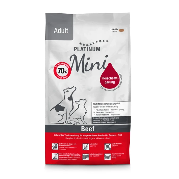 Platinum Mini Sığır Etli Yetişkin Köpek Maması 900 Gr ürün görseli 1