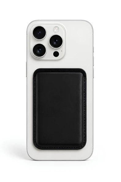 iPhone 16 Pro Max Heritage Hakiki Deri Cüzdan Magsafe Noir Siyah ürün görseli 1
