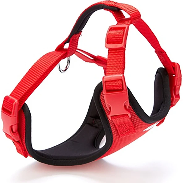 Doggie Havalı Dokumadan El Yapımı Köpek Göğüs Tasması S-1,5x40-50cm - Red ürün görseli 1