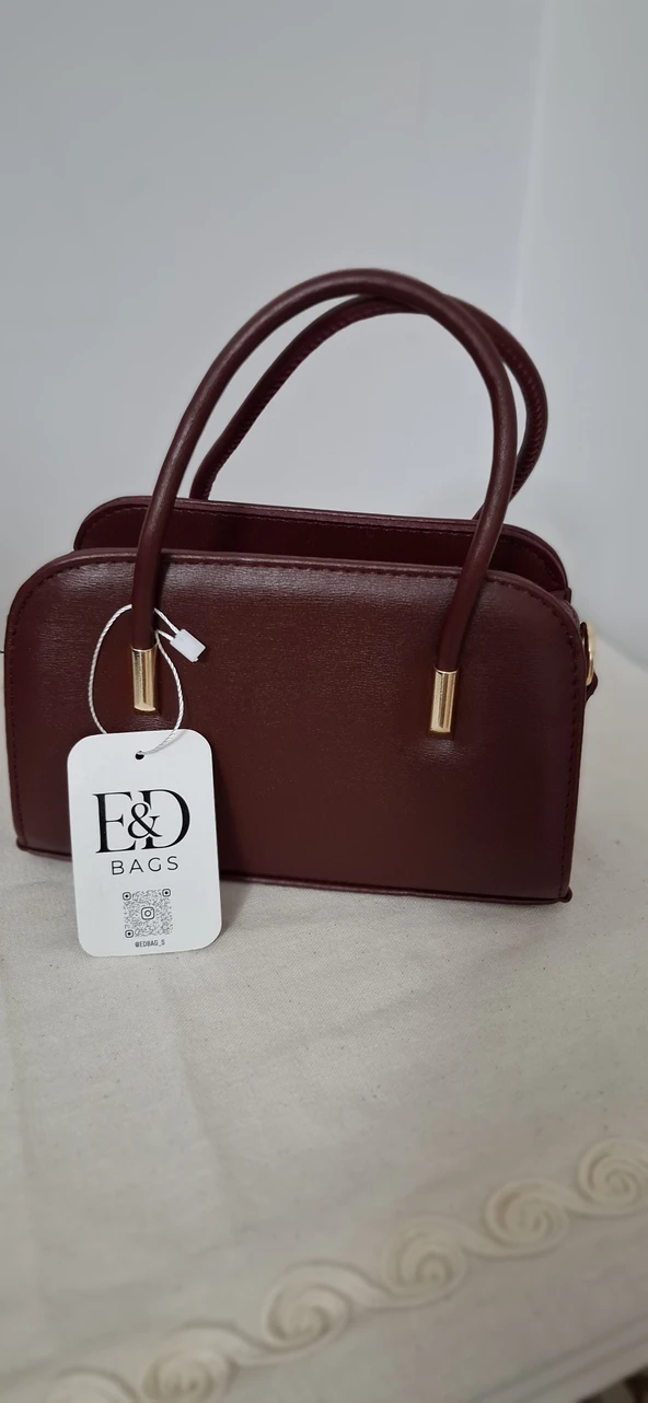 Bordo Şıklık: E&D Bags Mini El Çantası ürün görseli 1