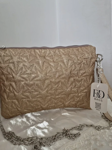 E&D Bags Metalik Yıldızlı Şık Çanta ürün görseli 1