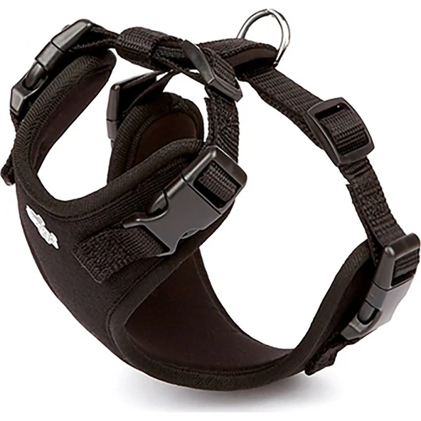 Doggie Havalı Dokumadan El Yapımı Köpek Göğüs Tasması S-1,5x40-50cm - Black ürün görseli 1