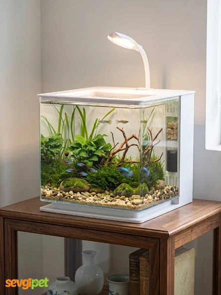 NBIOS Nano Easy Tank Filtreli ve LED Aydınlatmalı Akvaryum - Beyaz (4.5 L) ürün görseli 1