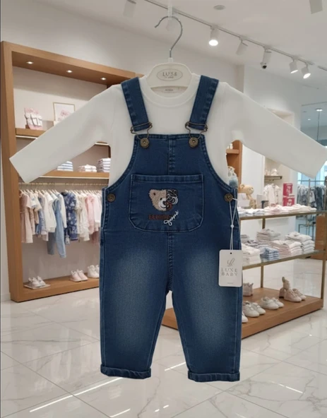 ERKEK %100 PAMUK BODY'Lİ AYICIK ARMALI KOT SALOPET TAKIM ürün görseli 1
