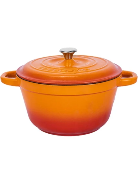 Lava New Heritage Serisi Yuvarlak Tencere 26 cm Demir Döküm Tencere Turuncu ürün görseli 1