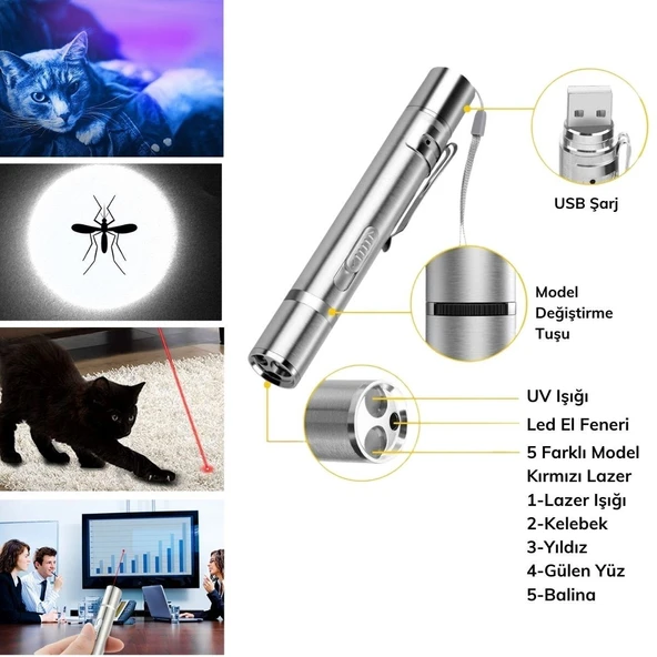 Usb İle Şarj Edilebilen Kedi Lazeri PLNTFUL000AT44YT0044 ürün görseli 1