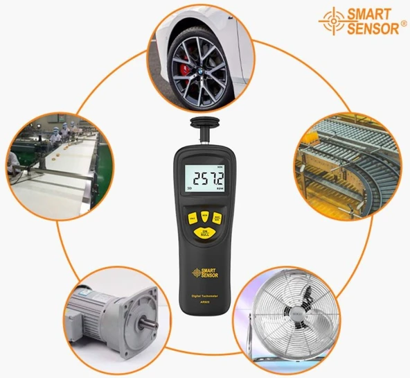 Smart Sensor AR 925 Temaslı Devir Ölçer Takometre - Resim 4