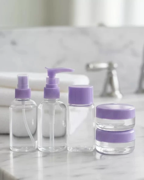 Nevamel® Seyahat İçin 5’li Şeffaf Kozmetik Şişe Seti 30 ml ürün görseli 1