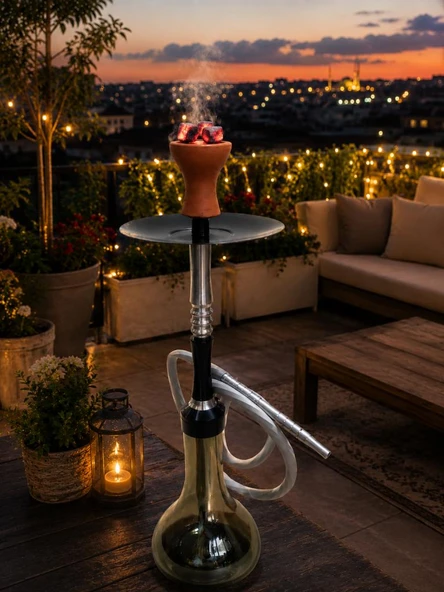 Nargile Takımı 65 Cm Modern Şişe Lüx Balkon Cafe Nargilesi 17 Cm Taban Çapı ürün görseli 1