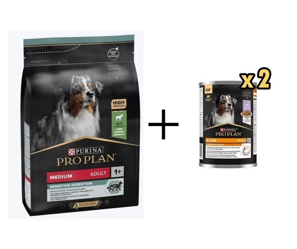 Pro Plan Sensitive Lamb Kuzulu Köpek Maması 10 Kg + 2 Adet Proplan Hindili Yetişkin Köpek Konservesi 400 Gr ürün görseli 1