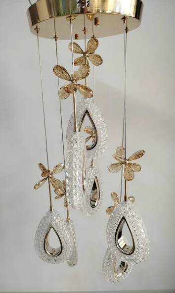7'Lİ GOLD DAMLA MODEL AVİZE ürün görseli 1