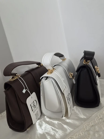 E&D Beyaz Mini El Çantası - Resim 2