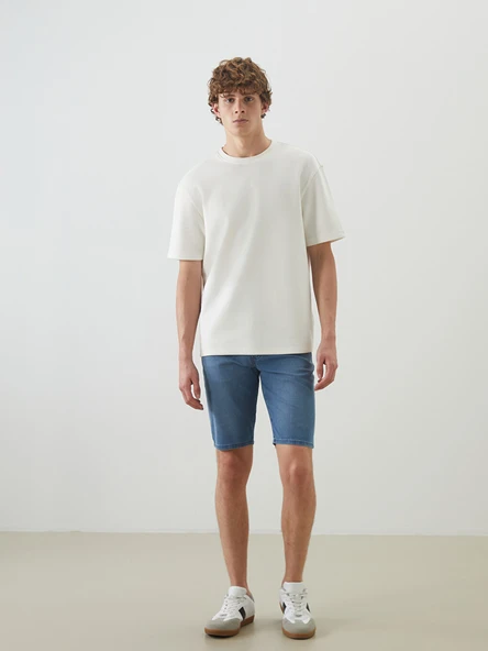 LCW Jeans İndigo Süper Skinny Fit Erkek Jean Şort ürün görseli 1