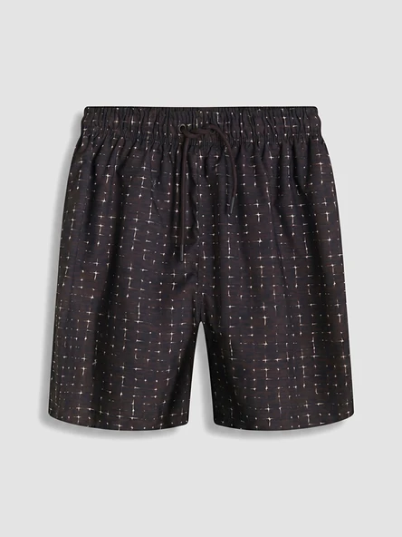 LCW SWIMWEAR Kahverengi Kısa Boy Desenli Erkek Deniz Şortu ürün görseli 1